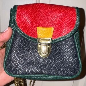 United Colors Of Benetton color block Mini Crossbody with Gold Chain belt bag